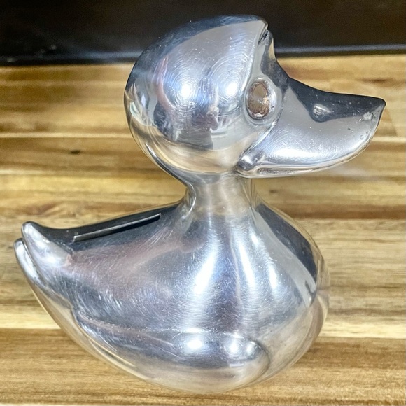 Vintage Silver Plate Denmark DUCK Piggy Bank Figure 1950’s - Picture 3 of 9